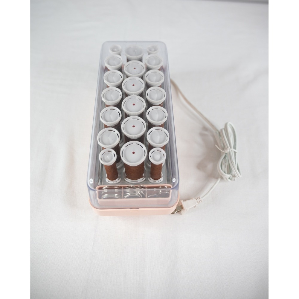 Remington Hot Rollers KF-20-1 Pink Good Ionic Hair Setter 20 Velvet Rollers clip